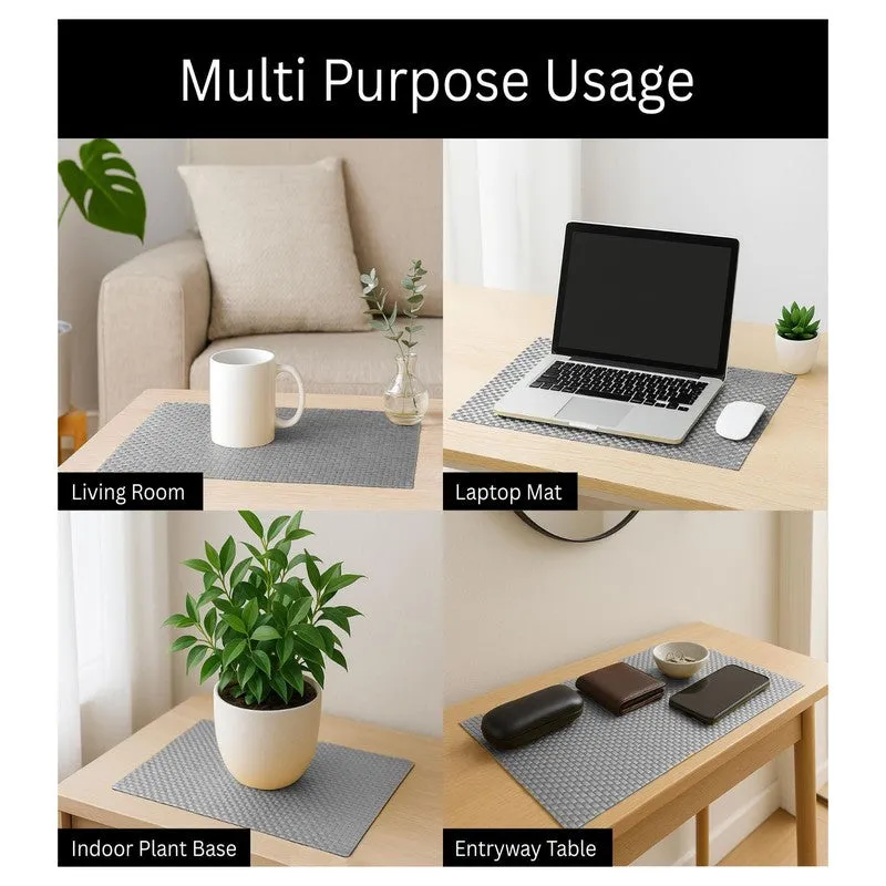 Vionne Silver Rectangle PVC Table Mats - Set Of Four media 3