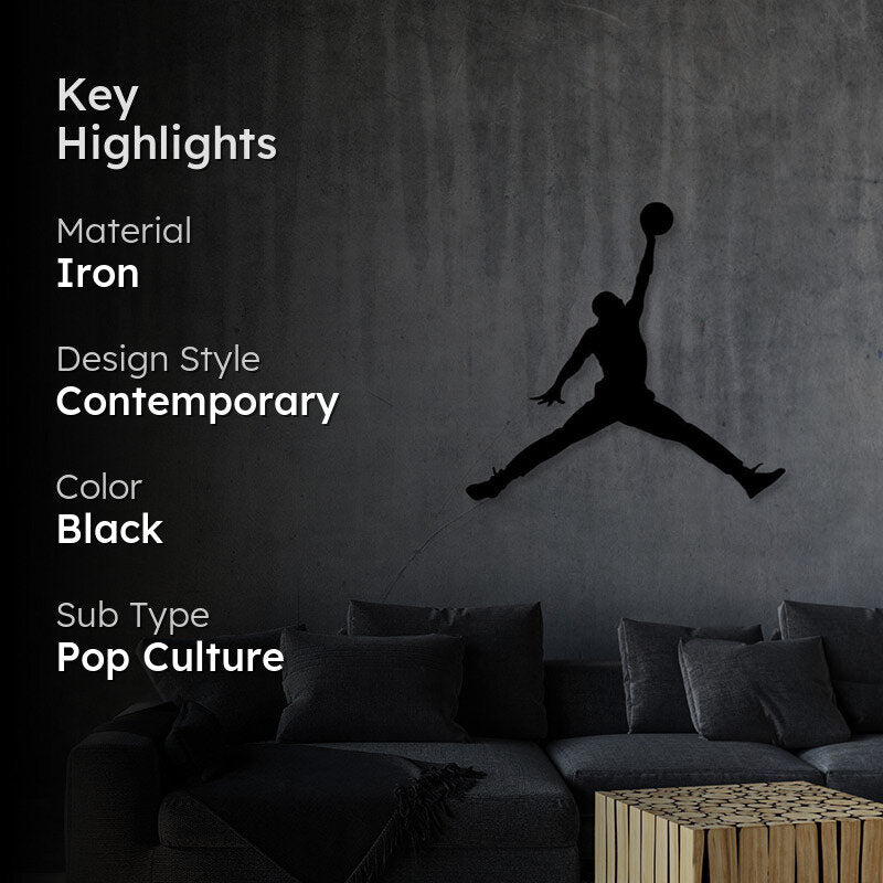 Basketball Jordan Black Iron Wall Accent media 2