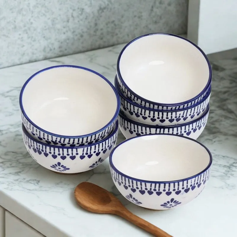 ServeEase Ceramic Snack Bowls (Grey,White, 200 mL Each) - Set Of Six media 4