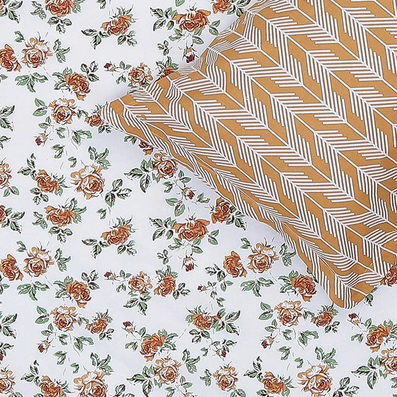 Monte Carlo Fleurish Cotton Bedsheet (White,Beige) - 104 TC media 5