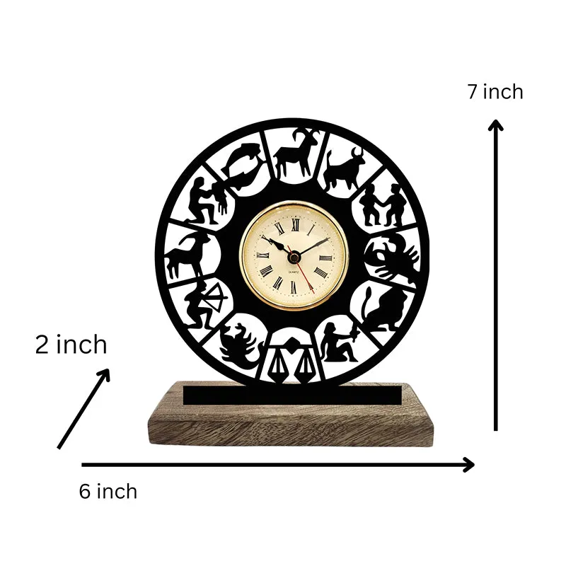 Zodiac Noir Analog Table Clock media 5