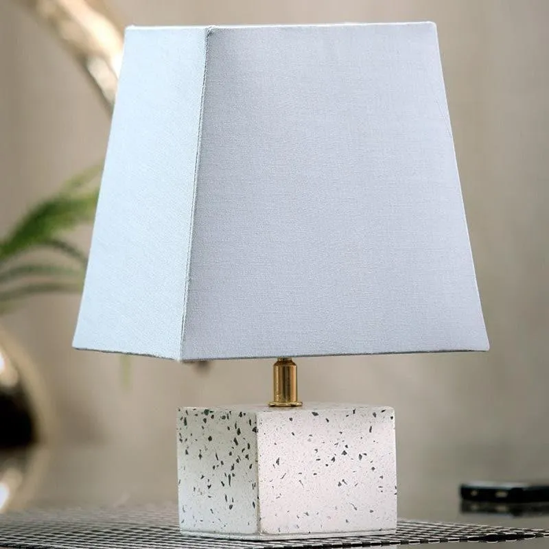 Terrazzo Hand Crafted Fabric Table Lamp - Grey,White media 3