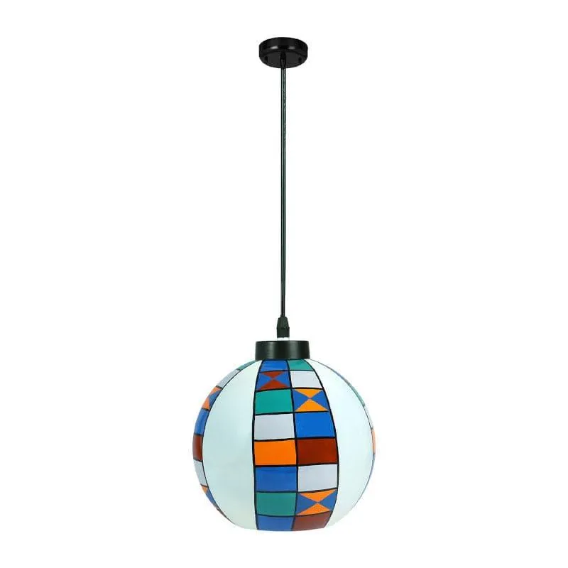 Metra Muse Moon Hand Painted Glass Ceiling Lamp media 4