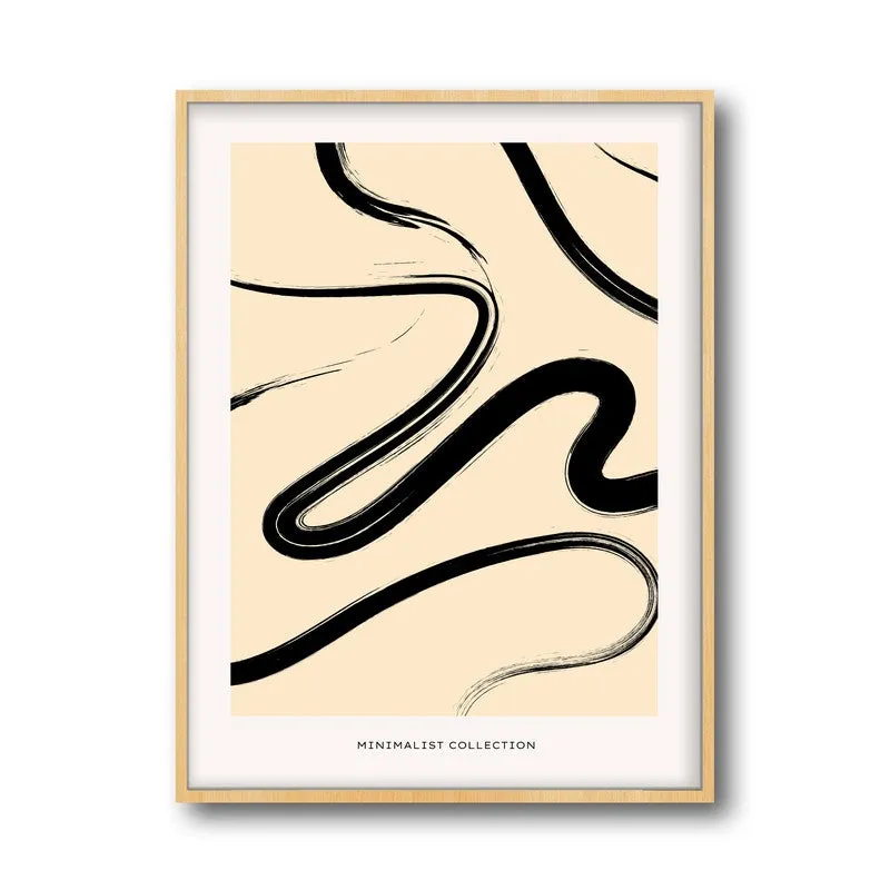 Fluid Balance Canvas Wall Painting With Brown Frame media 3