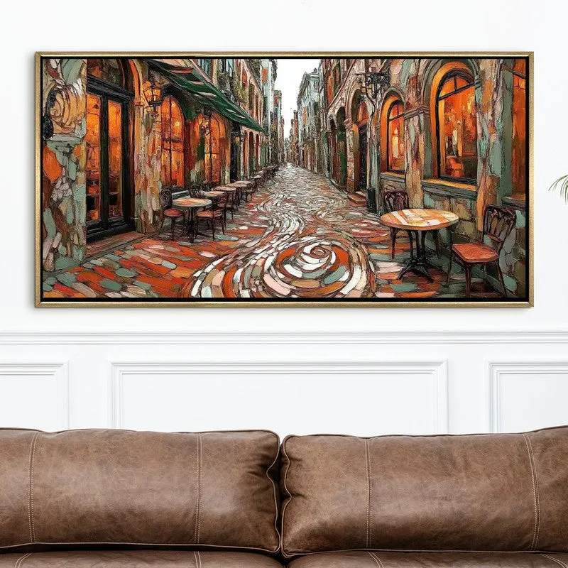 Echoes of the Alley Canvas Wall Painting With Frame media 4