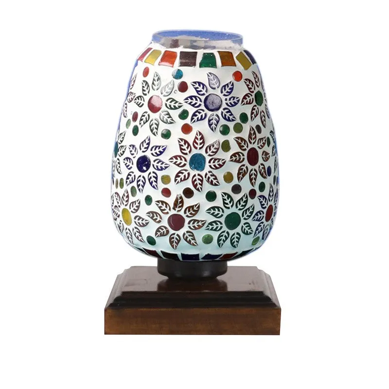 Levana Glass Table Lamp With Wooden Base - Multicolor media 6