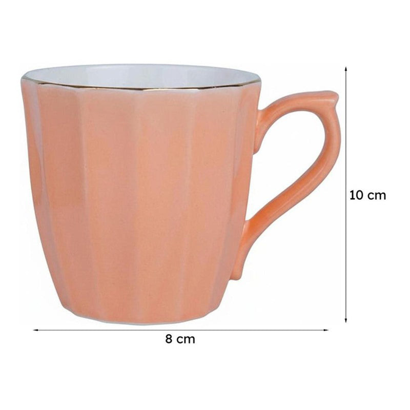 Ereva Porcelain Tea Cup (200 mL Each)/Orange)-  Set of Six media 7