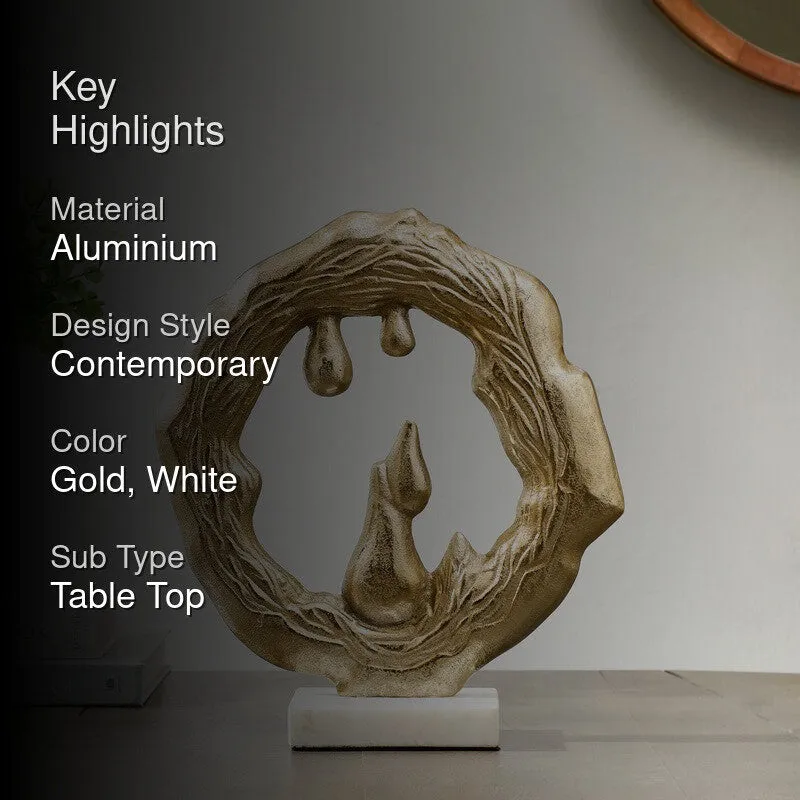 Golden Drift Aluminium Showpiece - Gold media 2