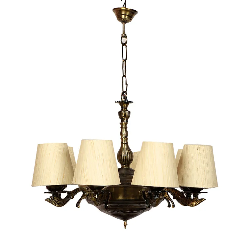 Vilona Conical Golden Antique Ceiling Lamp - Off White media 3