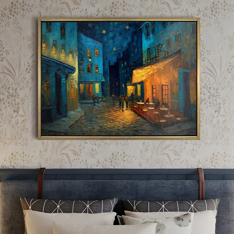 Cobblestone Glow Canvas Wall Painting With Frame media 5