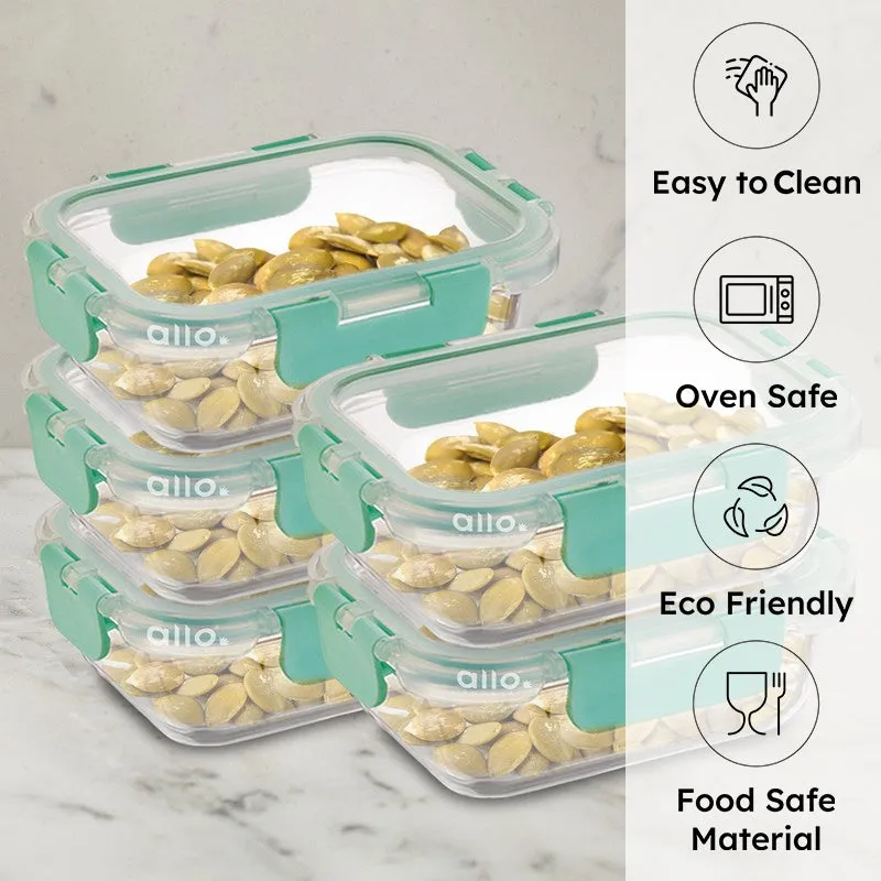Grubsy Leak Proof Glass Lunch Box (185 mL Each) - Set Of Five media 1