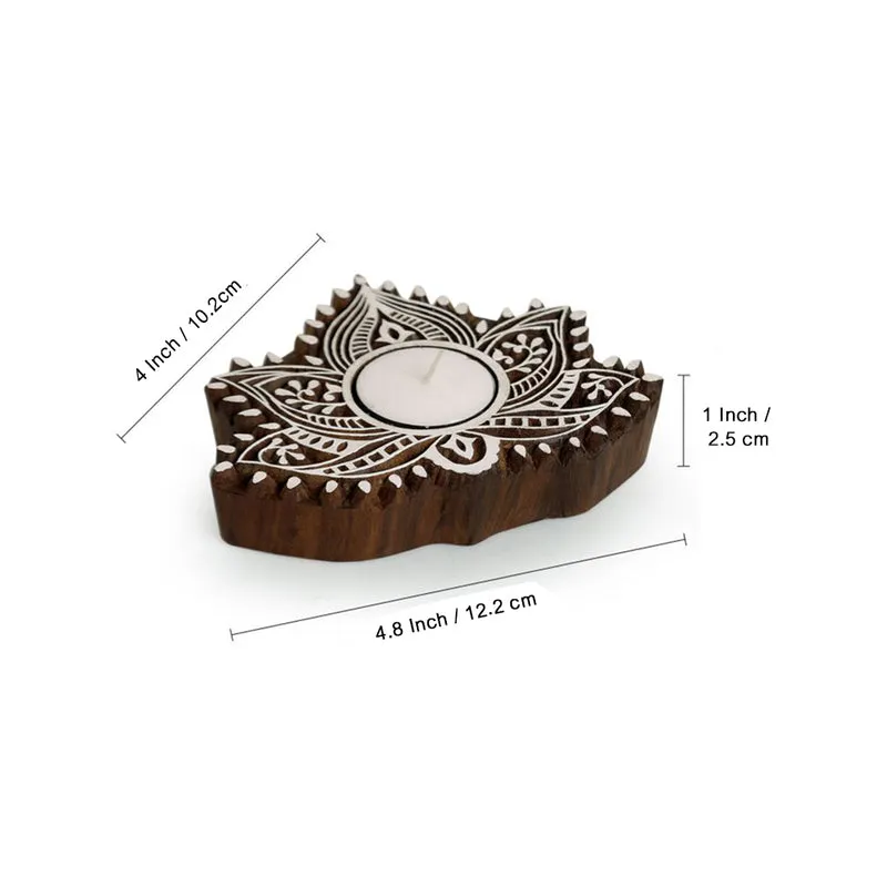 Lotus Lumina Handcarved Tealight Candle Holder - Set Of Two media 6