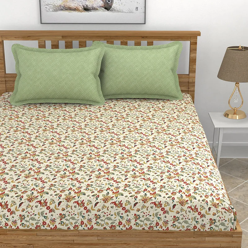 Flix Floral Microfiber Microfiber Bedsheet - 150 GSM media 3