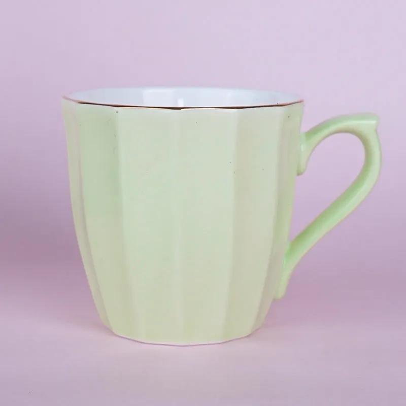 Ereva Porcelain Tea Cup (200 mL Each)/Green)-  Set of Six - 4