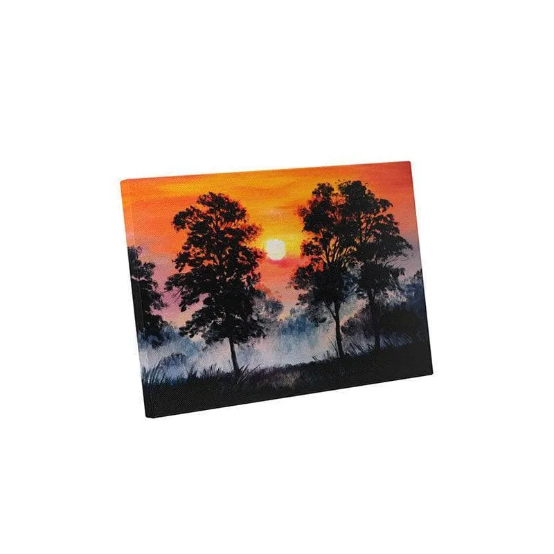 Foggy Sunset Canvas Wall Painting - Gallery Wrap media 3