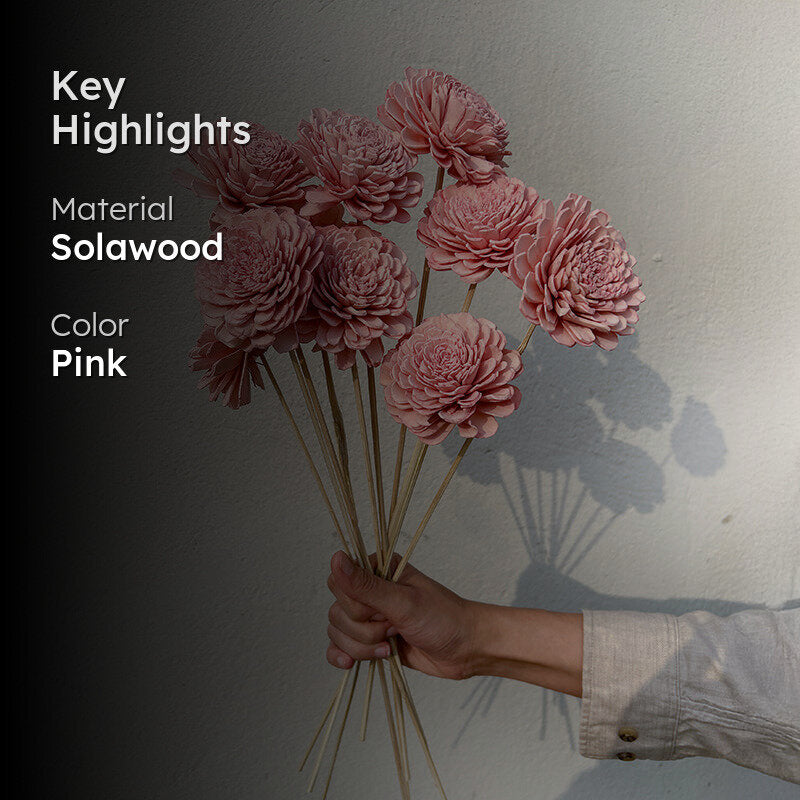 Fleura Solawood Flower Stick (Pink) - Set Of Ten media 2