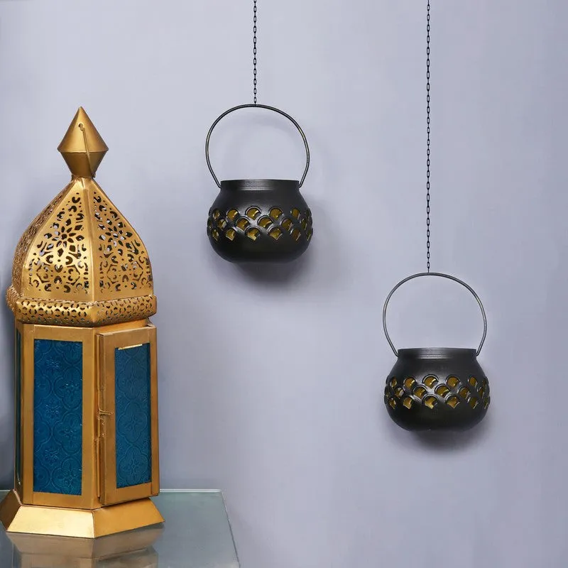 Marakki Matki Tealight Candle Holder (Black) - Set Of Two media 4