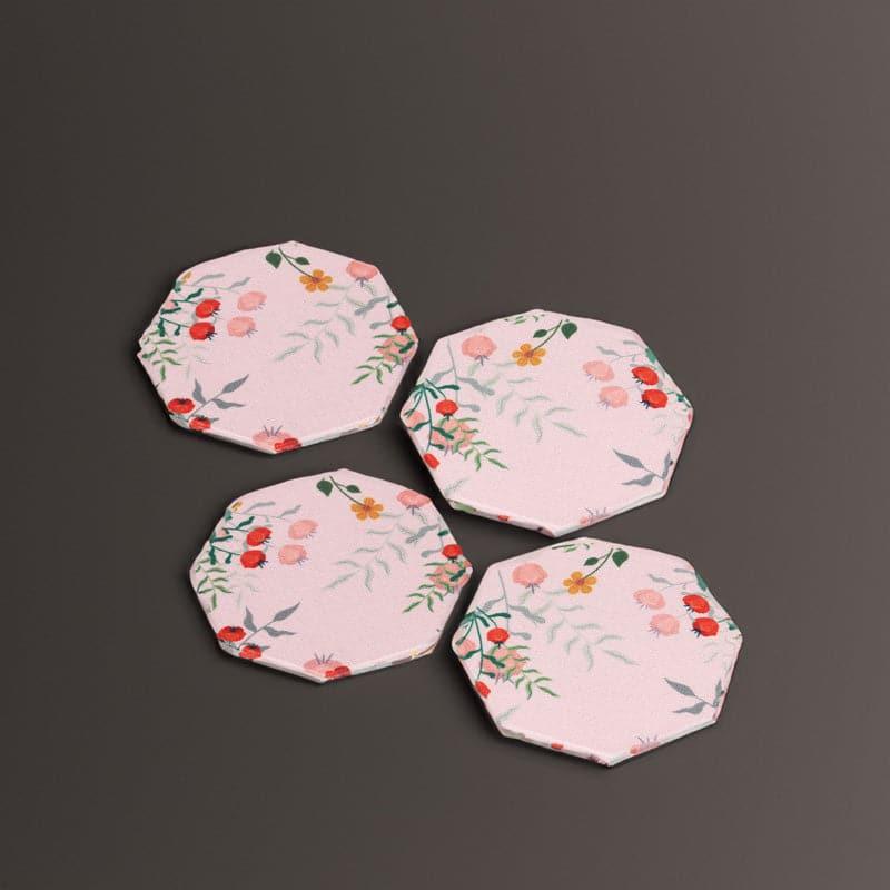 Floral Ecstasy Octa Canvas Coaster - Set Of Two media 3