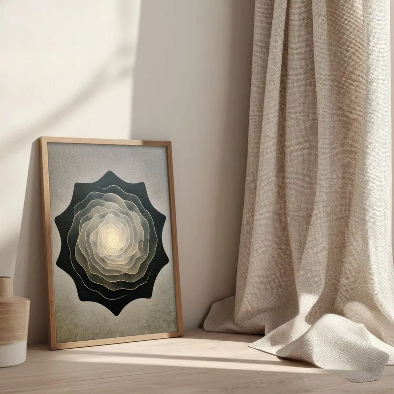 Whispering Layers Archival Paper Wall Painting With Brown Frame media 3