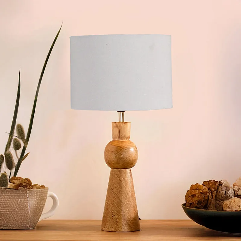 Angler Wooden Table Lamp - Grey,Brown media 2