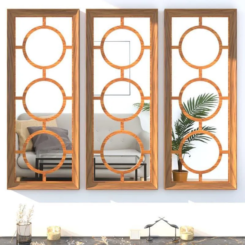 Phoenix Decorative MDF Wall Accent (Brown) - Set Of Three media 1