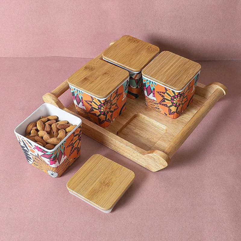 Nirvana Tropico Condiment Container With Tray (750 mL Each) - Five Piece Set media 3