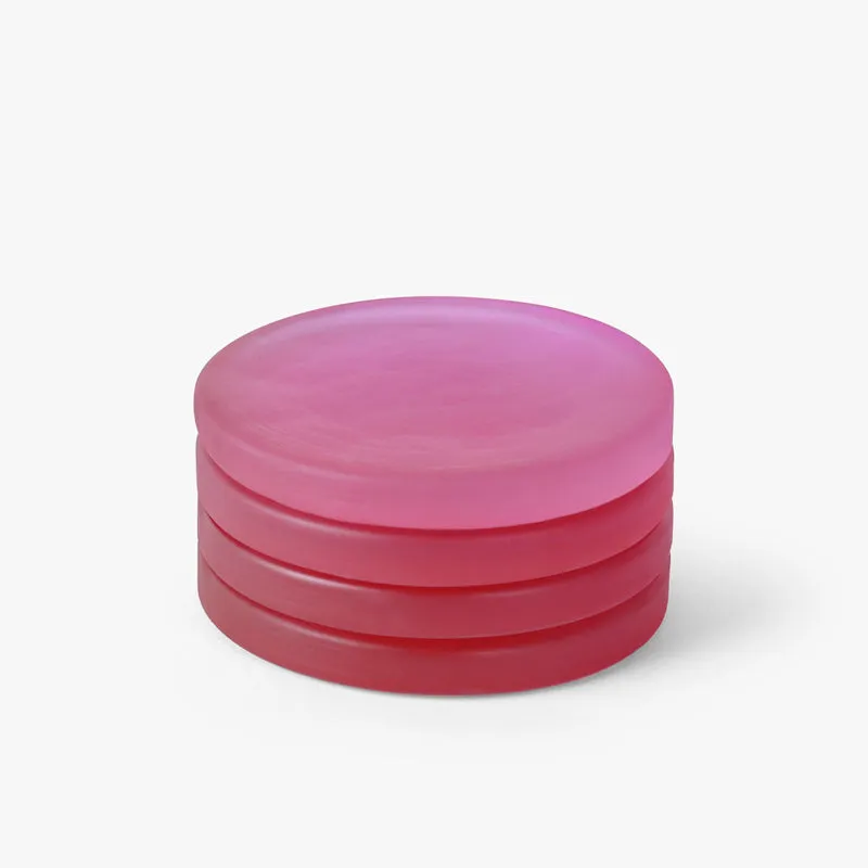 Gloassy Drop Glass Coaster (Pink) - Set Of Four media 3