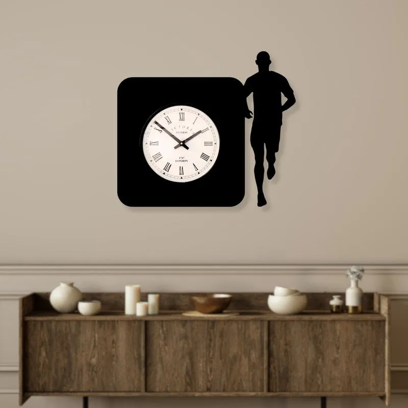 Runner Steel Analog Wall Clock - Black media 3