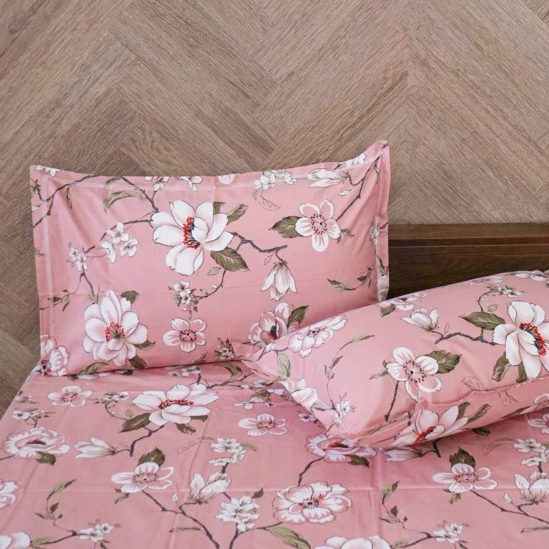 Advina Floral Cotton Bedsheet (Pink) - 180 TC media 4