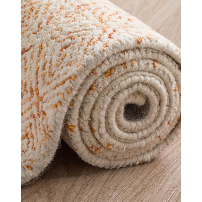 Timeless Textures Hand Tufted Wool Rug - Orange & White media 7