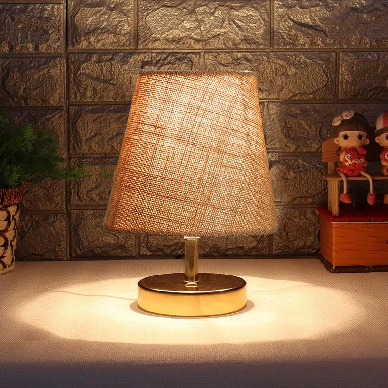 Alba Jute Table Lamp - Beige,Gold media 1