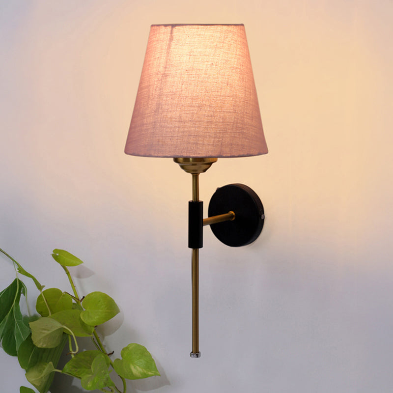 Beryll Steel & Cotton Wall Lamp - Beige