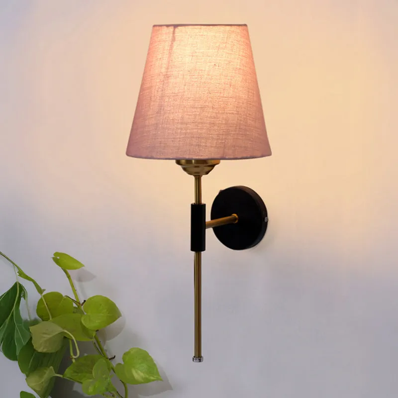 Beryll Steel & Cotton Wall Lamp - Beige media 1
