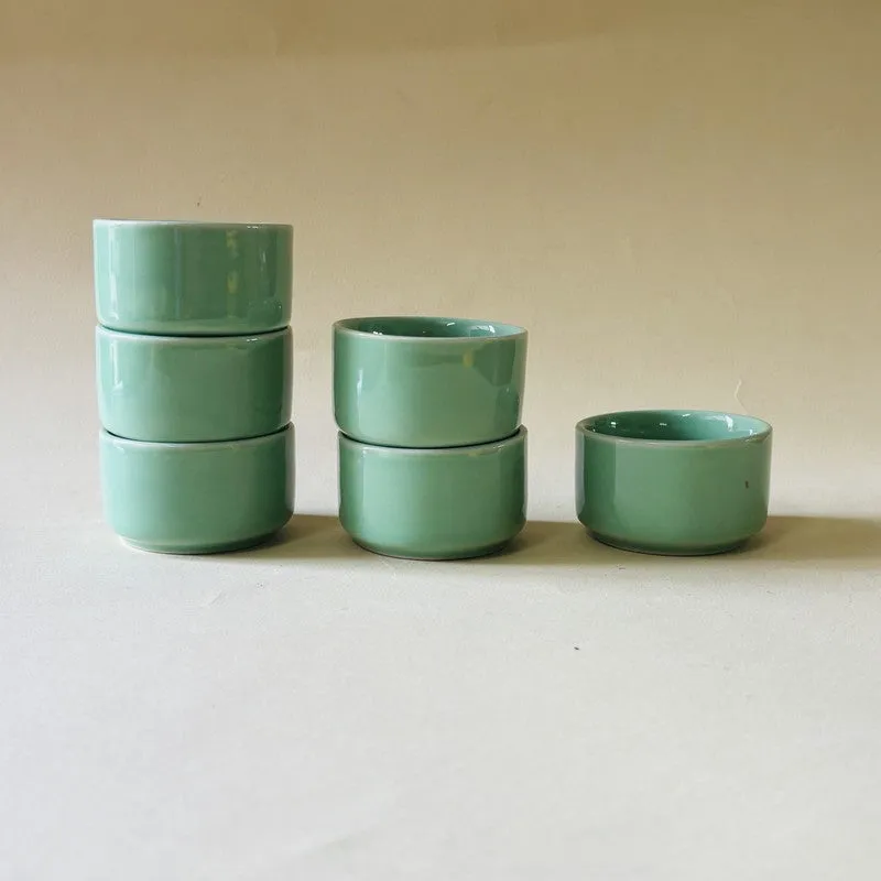 Ceramic Dip Bowls (Green,50 mL Each) - Set Of Six media 4