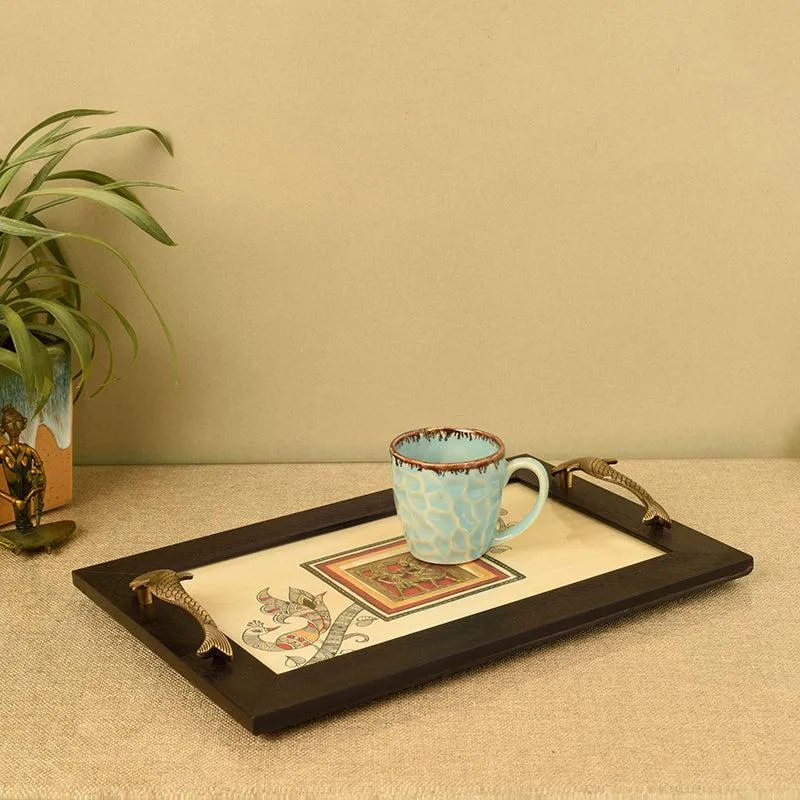 Charita Wood & Metal Serving Tray media 4