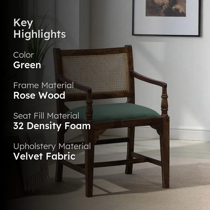 Stackon Rose Wood Accent Chair - Green media 2