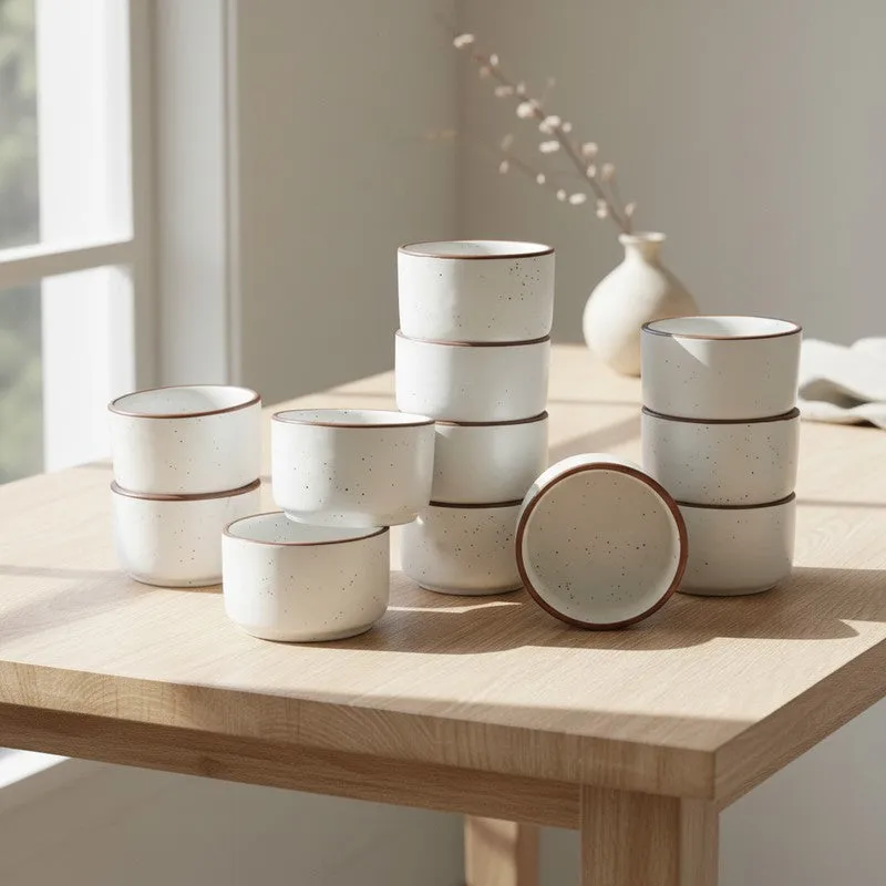 Ceramic Dip Bowl (50 mL Each) - Set of Twelve media 3