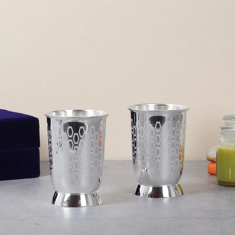 Silver Gleam Drinking Glass Duo (300 mL Each) - Three Piece Set media 4