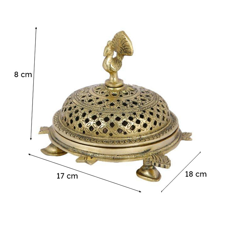 Brass Peacock Loban Dhoop Holder media 6
