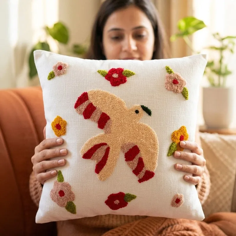 Flying Threads Tufted Cotton Cushion Cover media 5