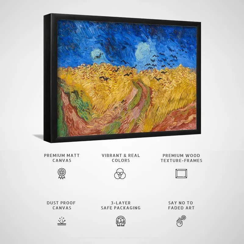 Wheatfield With Crows 1890 By Vincent Van Gogh - Black Frame media 3