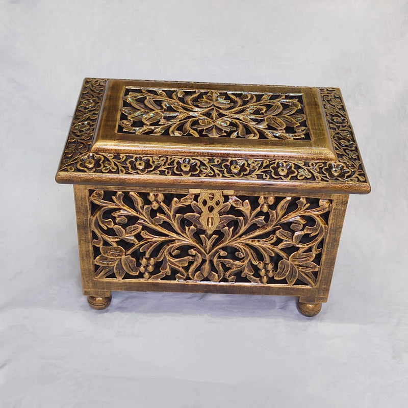 Arysta Decorative Wood Jewel Box - Gold media 4