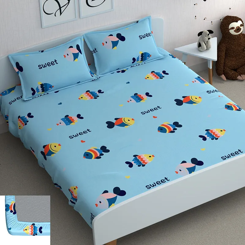 Fish Pals I Fitted Microfiber Microfiber Bedsheet - 150 GSM media 5