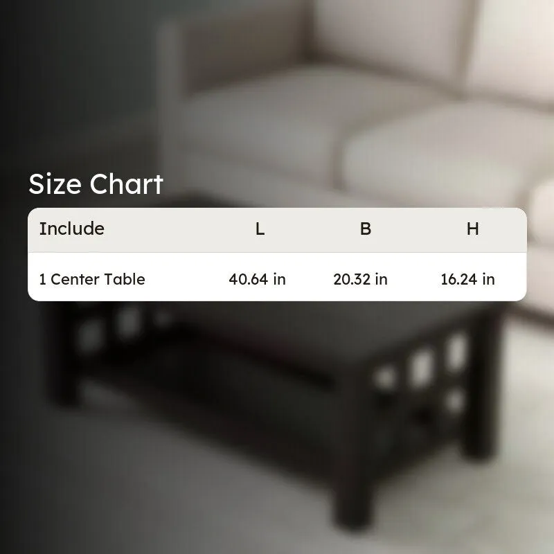 Brenox Sheesham Wooden Center Table - Black media 11