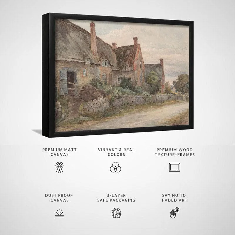 Cottage Cast Canvas Wall Painting - Black Frame media 6