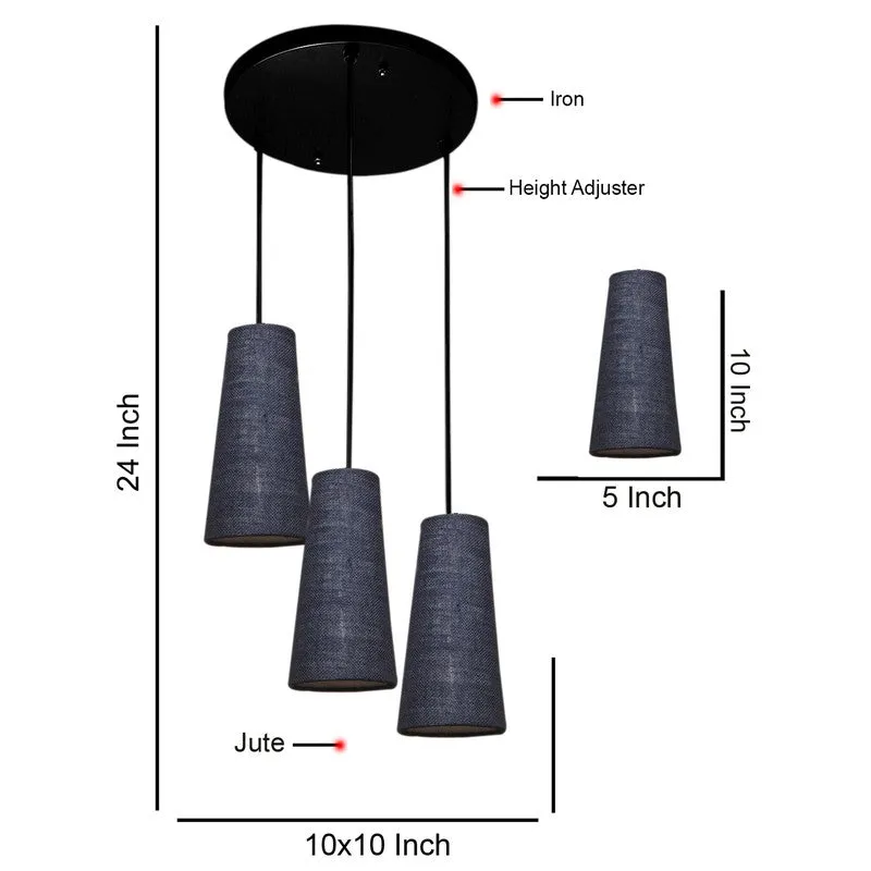 Nordic Neutral Triple Metal Ceiling Lamp - Grey media 8