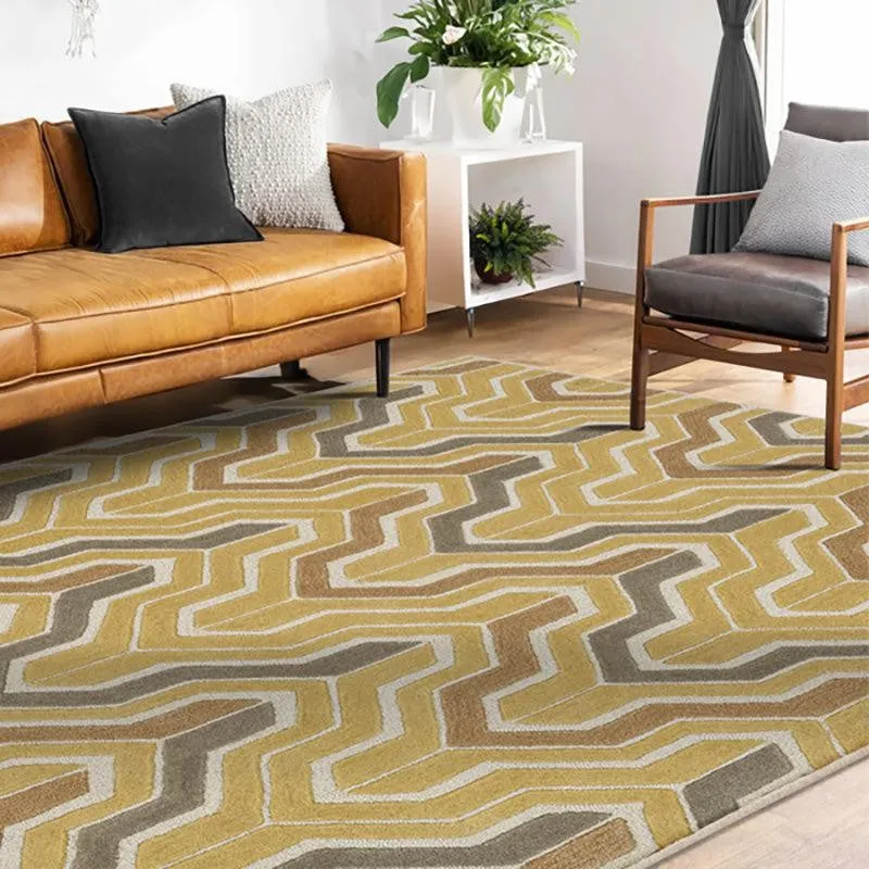 Elpis Hand Tufted Geometric Wool & Nylon Carpet - Yellow media 3