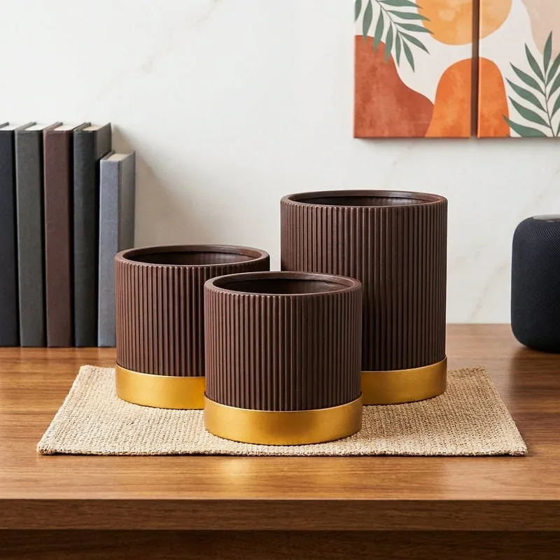 Solterra Planters (Brown) - Set Of Three media 1