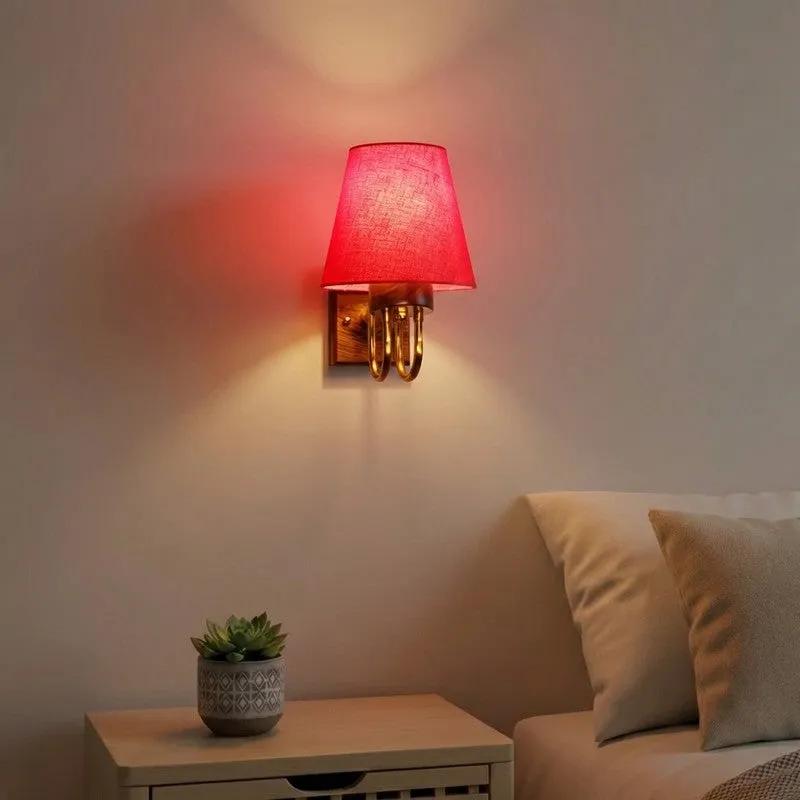 Gilded Arch Decorative Cotton Wall Lamp - Red media 1