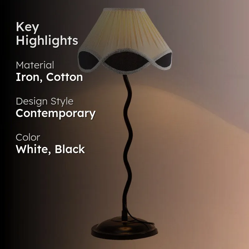 Astrielle Cotton Table Lamp With Iron Base - White media 2